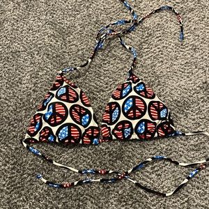 American peace sign bikini top